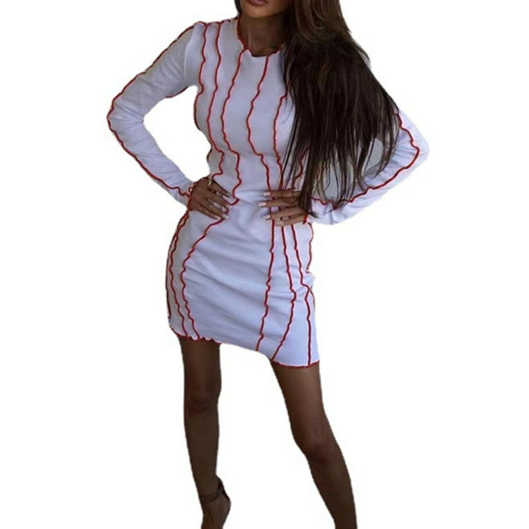 Fashion Slim Solid Color Flare Long Sleeve Dress Fashion Slim Solid Color Flare Long Sleeve Dress