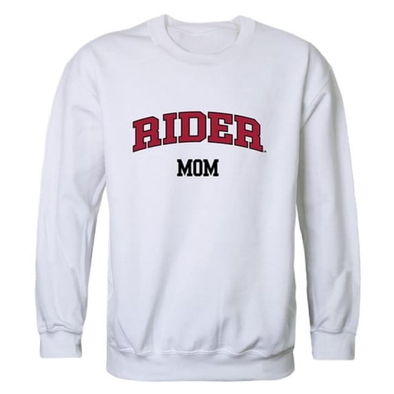 Women Rider University Broncos Mom Crewneck Fleece, White - 2XL