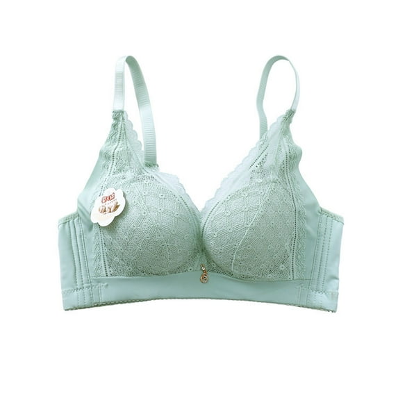 Women Rimless Underwear Adjustable Gathered Lace Thin Bra