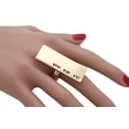 thumbnail image 1 of Women Ring Gold Metal VENI VIDI VICI Elastic Band Rectangle, 1 of 7