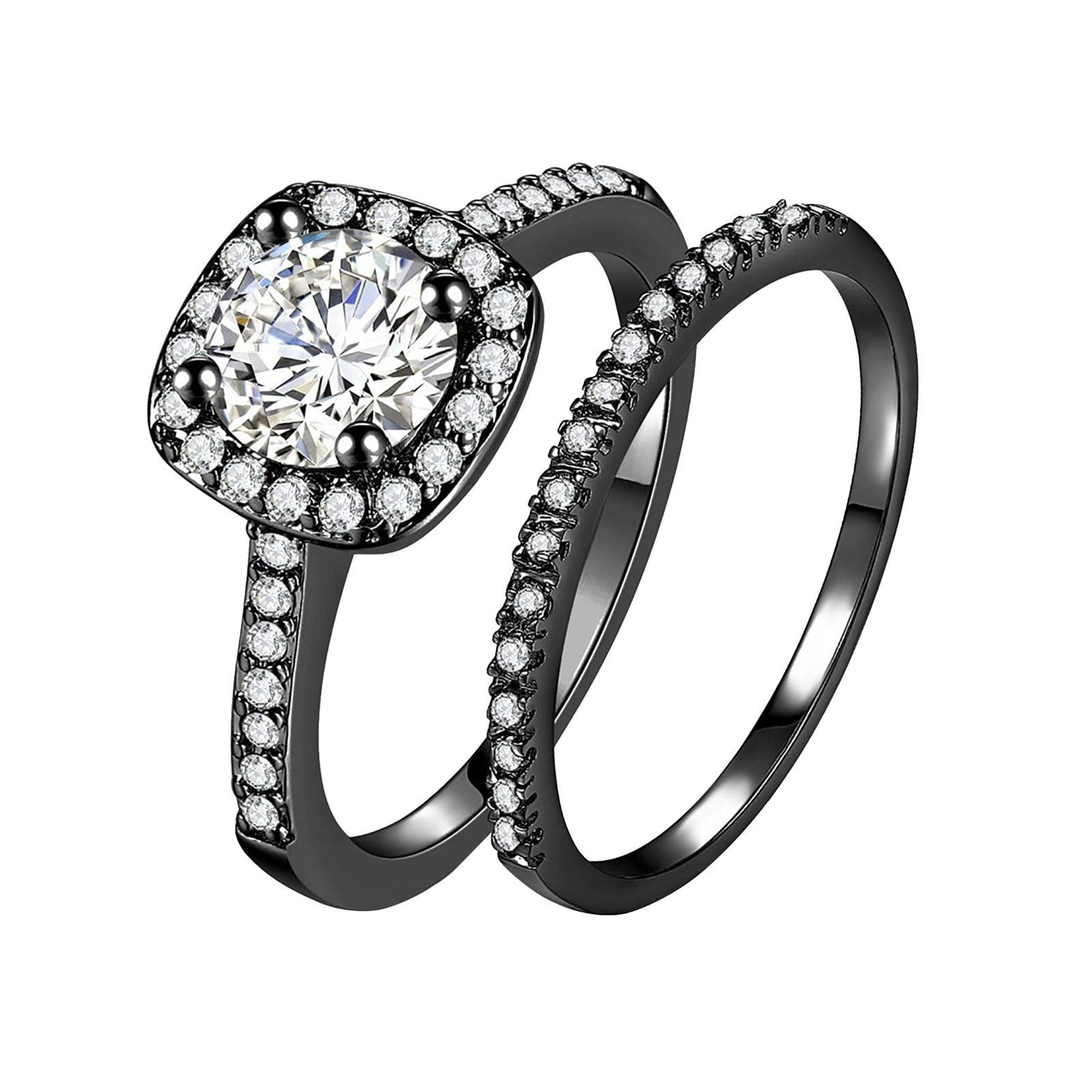 Women Ring Rhinestone Men Jewelry Rings Size 6-11 Alloy Gift Finger ...