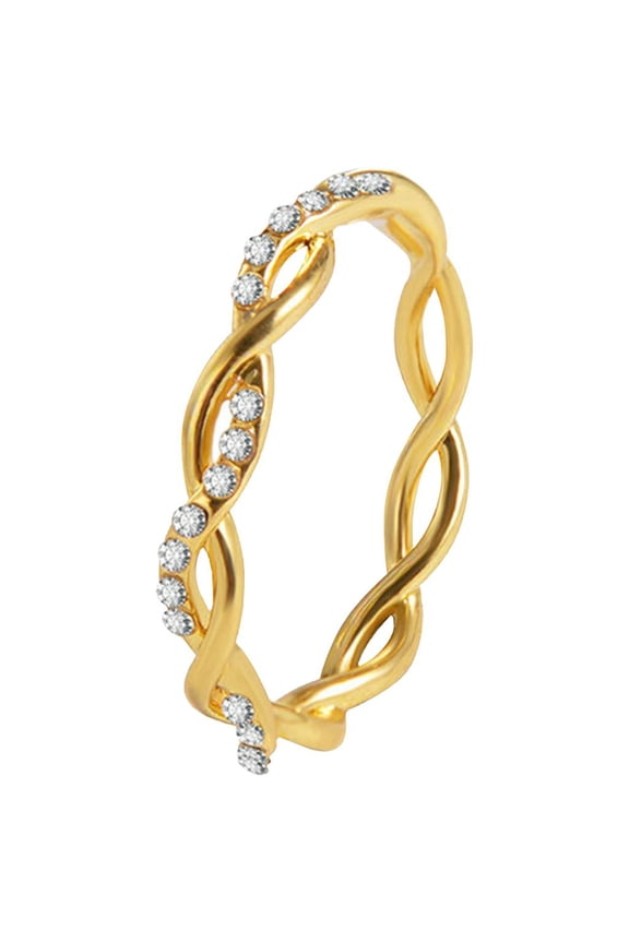 Women Ring Rhinestone Wedding Jewelry Rings Size 5-11 Alloy Gift Finger