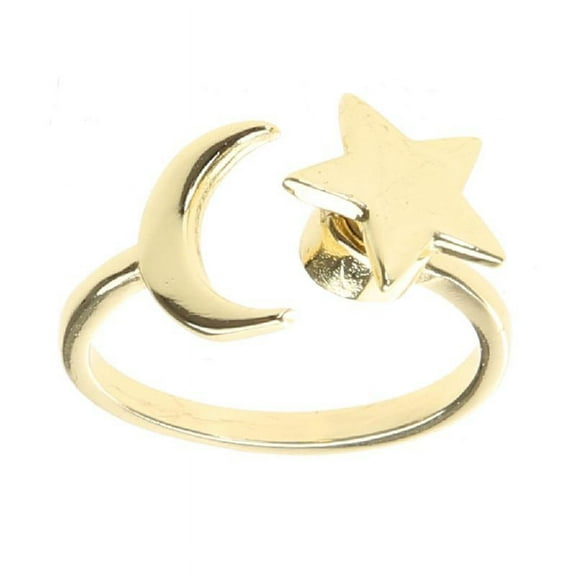 Women Ring Rotating Star Moon Rings Sliding Decoration Relieves Ring