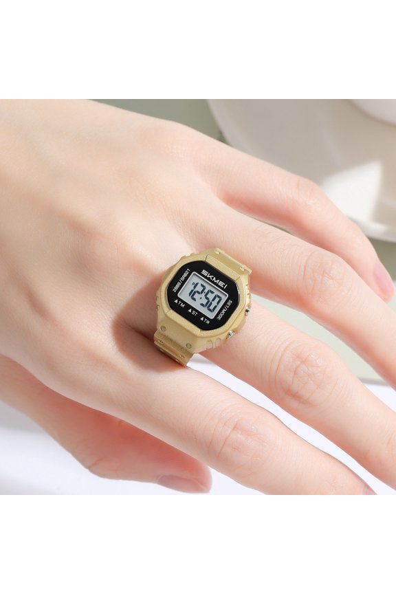 Women Rings Finger Watches Chronograph LED Party Digital Plastic Watches Lady Jewelry Rings Hole Cannot Be Adjusted