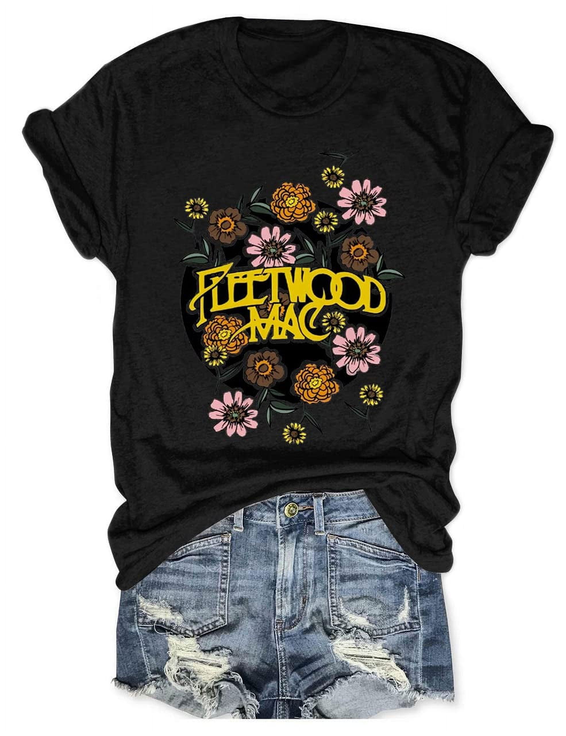 Women Rock Band T Shirts Vintage Rock Music Graphic Tees Summer Casual Short Sleeve Concert 