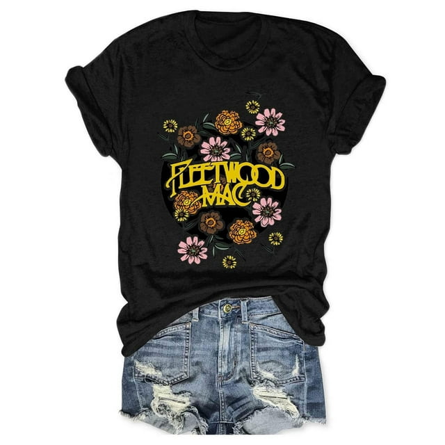 Women Rock Band T Shirts Vintage Rock Music Graphic Tees Summer Casual