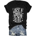 thumbnail image 1 of Women Rock Music T Shirt Just A Small Town Girl Shirt Club Vacation Concert Tops Funny Graphic Tees, 1 of 3