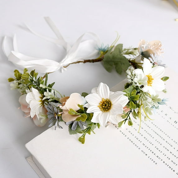 Women Rose Flower Headband Floral Crown Garland Halo Wedding Festivals Photo Props
