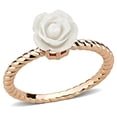 thumbnail image 1 of Women Rose Gold Brass Ring with Synthetic in White - Size 8, 1 of 1