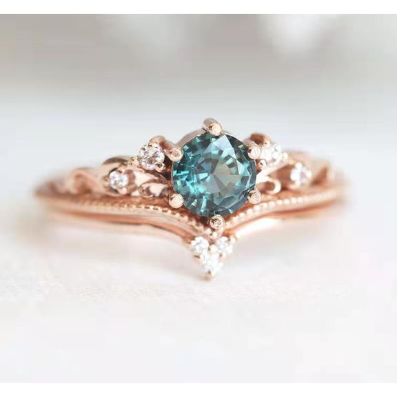 Women Rose Gold Plated Ring Alloy Band With Artificial Gemstones Jewelry For Everyday Anniversary Gift Classic