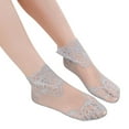 thumbnail image 1 of Women Rose Pattern Lace Mesh Socks Hollow Ruffle Non-Slip Comfort Dress Socks, 1 of 6