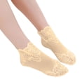 thumbnail image 1 of Women Rose Pattern Lace Mesh Socks Hollow Ruffle Non-Slip Comfort Dress Socks, 1 of 6