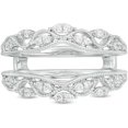 thumbnail image 1 of Women Round Cut White Moissanite Diamond 925 Sterling Silver 14K White Gold Finish Anniversary Wedding Engagement Enhancer Wrap Guard Ring, 1 of 2