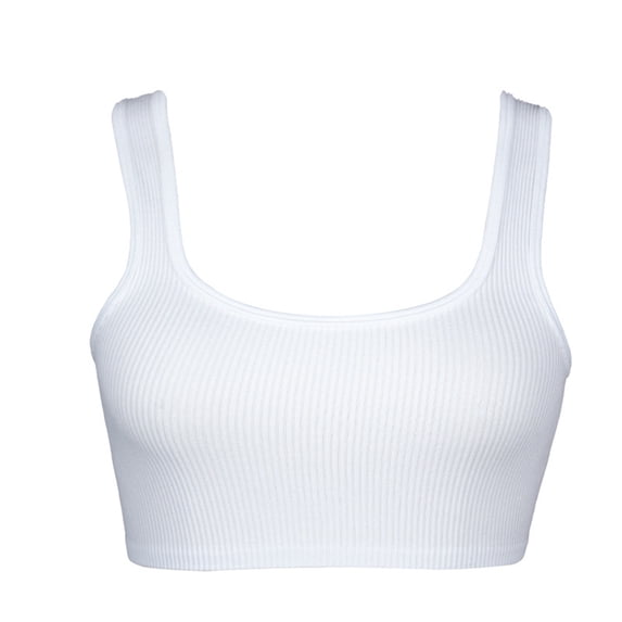 Womens Crop Tank Tops Basic Ribbed Sleeveless Scoop Neck Tees Quick Dry Casual Cami Tops