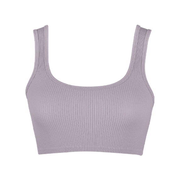 Womens Crop Tank Tops Basic Ribbed Sleeveless Scoop Neck Tees Quick Dry Casual Cami Tops