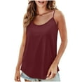 thumbnail image 1 of Women Round Neck Camisole Sleeveless Spaghetti Strap Undershirts Summer Casual All Match Tops, 1 of 7