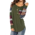 thumbnail image 1 of Women Round Neck Long Sleeves Color Block Tunic Shirt, 1 of 8