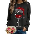 thumbnail image 1 of Women Round Neck Pullover Long Sleeve Glitter Glass Sweatshirt Polyester Autumn Winter Fashion, 1 of 6