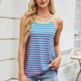 thumbnail image 1 of Women Striped Cami Tank Tops Sleeveless Spaghetti Strap Loose Fit Shirt Tops Tunic Lightweight Camisole, S-XXL, 1 of 8