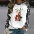 thumbnail image 1 of Women Round Neck Sweatshirt Long Sleeve Xmas Tree Print Graphics Tees Loose Baggy Holiday Crewneck Pullover Tops Dark Gray XL, 1 of 4