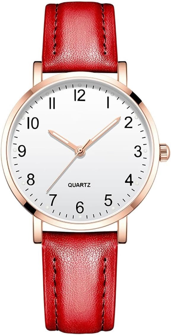 Women Round Watches Rose case Stylish Quartz Pointer Design, Specially ...