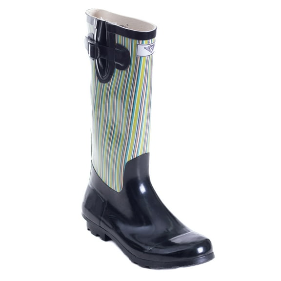 Women Rubber Rain Boots, Retro Black