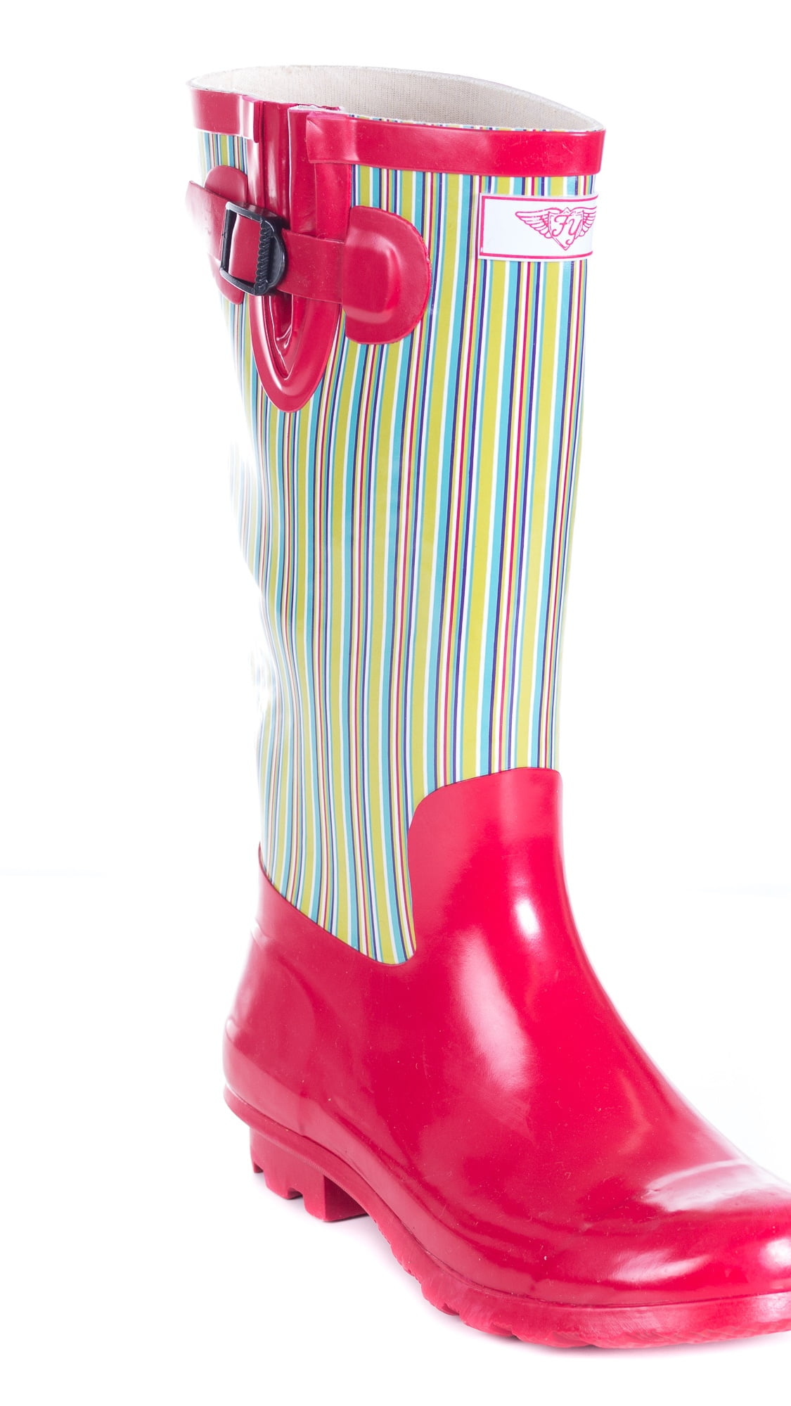 Women Rubber Rain Boots - Retro Red