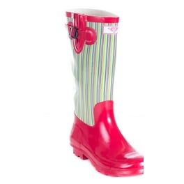 Women Rubber Rain Boots /w Faux Fur Lining