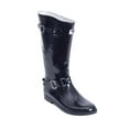 thumbnail image 1 of Women Rubber Rain Boots with Cotton Lining, Black Rider, 1 of 2