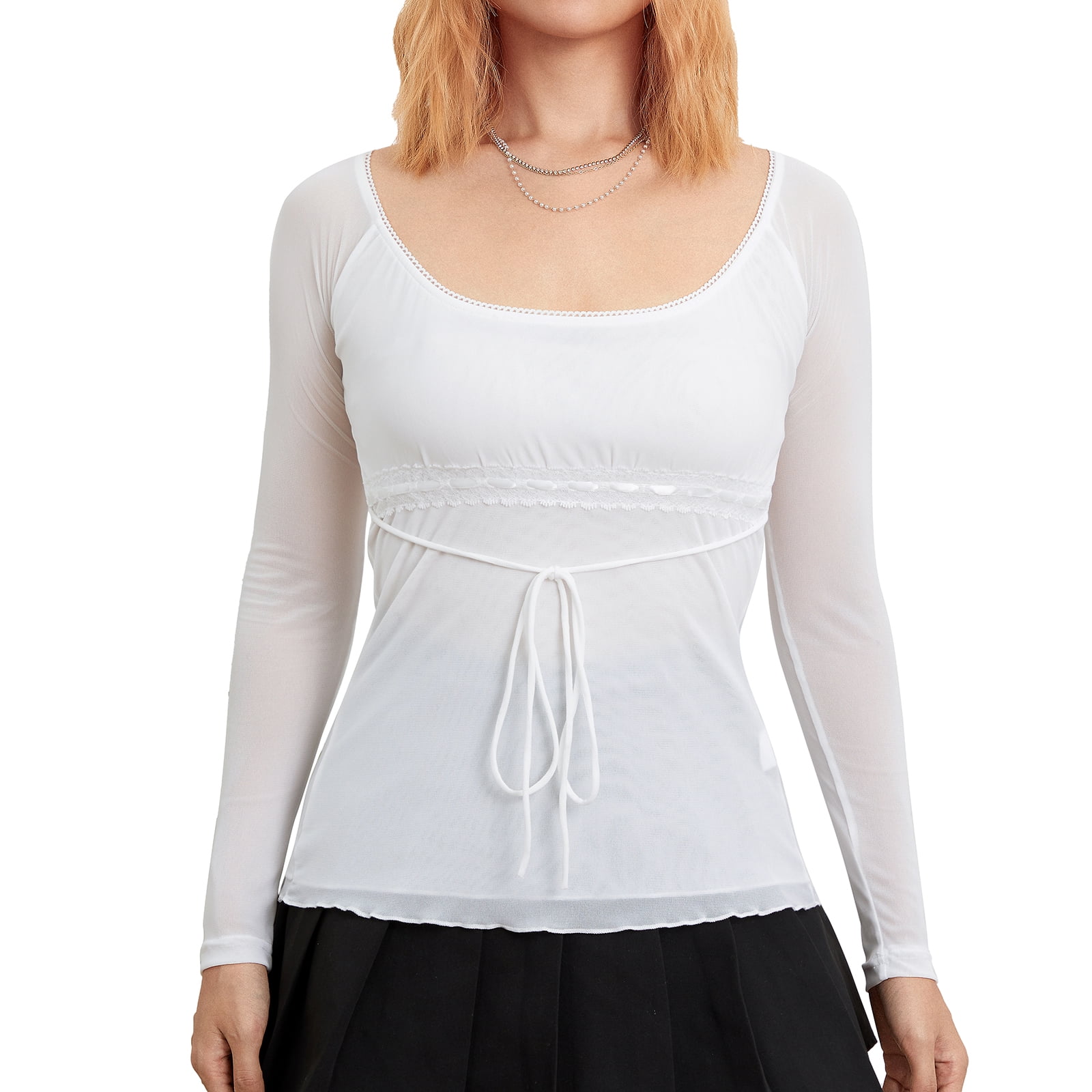 ruched square neck top