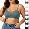 thumbnail image 1 of Women Ruched V Neck Wireless Bras, Adjustable Thin Strap Soft Comfortable and Breathable Sleep Bra, 1 of 6