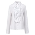 thumbnail image 1 of Women Ruffle Blouse Vintage Steampunk Shirt Long Sleeve Gothic Victorian Tops, 1 of 11