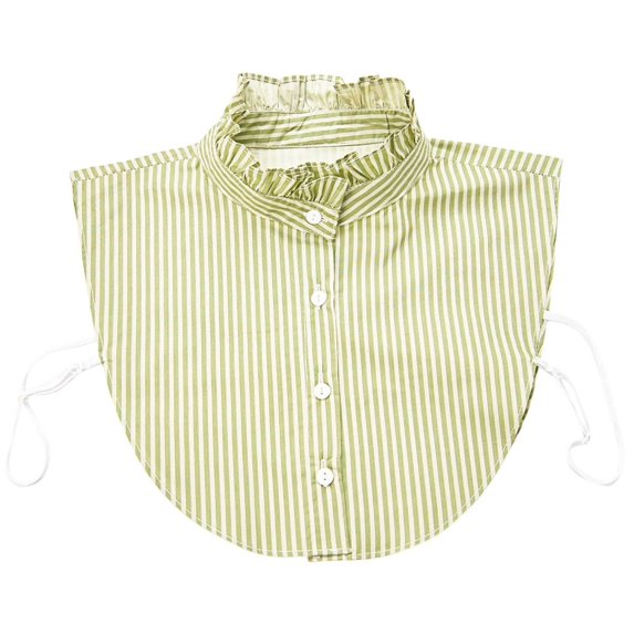 Women Ruffle Neck Detachable Half Blouse Shirt Dickey Collar False Accessory for Girls
