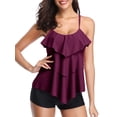 thumbnail image 1 of Women Ruffle Tankini Swimsuits Two Pieces Tummy Control Bathing Suits Flounce Swimwears, 1 of 9