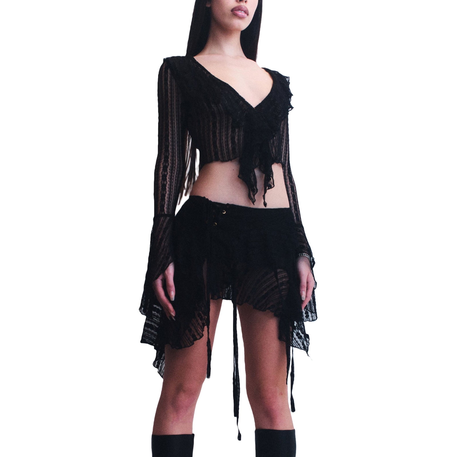 mesh top with skirt
