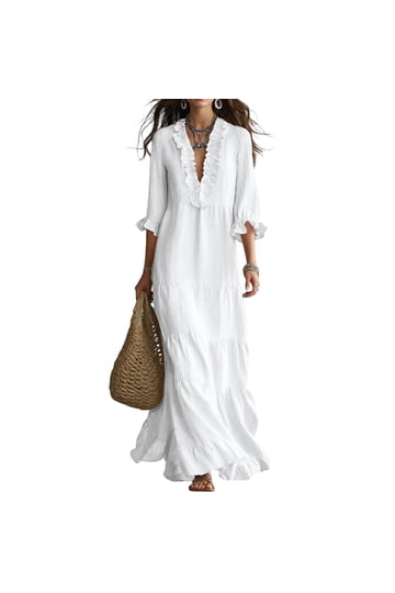 casual long white lace dress Dresses for Women COLdresses Size:us4-12 Black Floral Beaded Scoop Casual wedding dress Dont let memories pass