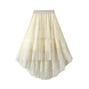 Women Ruffles Tiered Skirt Dance Party High Waisted Tulle Skirt Holiday Party Puffy Skirts Smocked Skirt Leather Midi Skirt Spray Skirt Cow Skirt Women Scrub Skirts for Women Skirts Pants