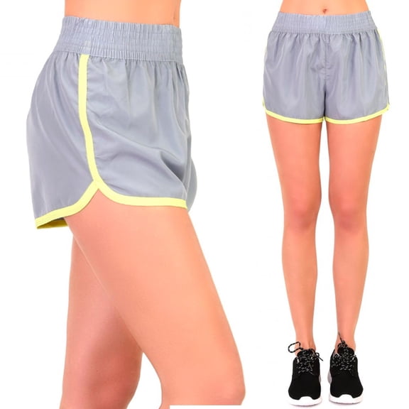 Women Running Shorts Gym Yoga Athletic Workout Active Biker Lounge Flowy Grey S