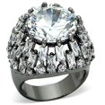 thumbnail image 1 of Women Ruthenium Brass Ring with AAA Grade CZ in Clear - Size 5, 1 of 1