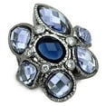thumbnail image 1 of Women Ruthenium Brass Ring with Synthetic in Multi Color - Size 9, 1 of 1
