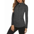 thumbnail image 1 of Women'S 1/4 Zip Shirts UPF 50+ Sun Protection Pullover Long Sleeve Quick Dry Workout Hiking Athletic Shirts Black S, 1 of 6