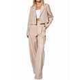 thumbnail image 1 of Women'S 2 Piece Casual Outfits Cropped Blazer Jackets High Waisted Wide Leg Work Pants Suit Set Apricot XL, 1 of 10