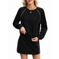 thumbnail image 1 of Women'S 2 Piece Lounge Sets Autumn Matching Outfits Long Sleeve Top and Skirt Loungewear Black L, 1 of 8