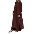 thumbnail image 1 of Women'S 2-Piece Modest Maxi Set: Oversized Tunic & Wide-Leg Pants With Hidden Adjustable Belt & Gold Buttons - Casual Daily Wear, 1 of 4