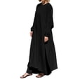 thumbnail image 1 of Women'S 2-Piece Modest Maxi Set: Oversized Tunic & Wide-Leg Pants With Hidden Adjustable Belt & Gold Buttons - Casual Daily Wear, 1 of 4