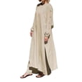 thumbnail image 1 of Women'S 2-Piece Modest Maxi Set: Oversized Tunic & Wide-Leg Pants With Hidden Adjustable Belt & Gold Buttons - Casual Daily Wear, 1 of 4