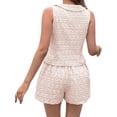 thumbnail image 1 of Women'S 2 Piece Outfits Floral Print Button Down Vest Top and Shorts Set Color L, 1 of 5
