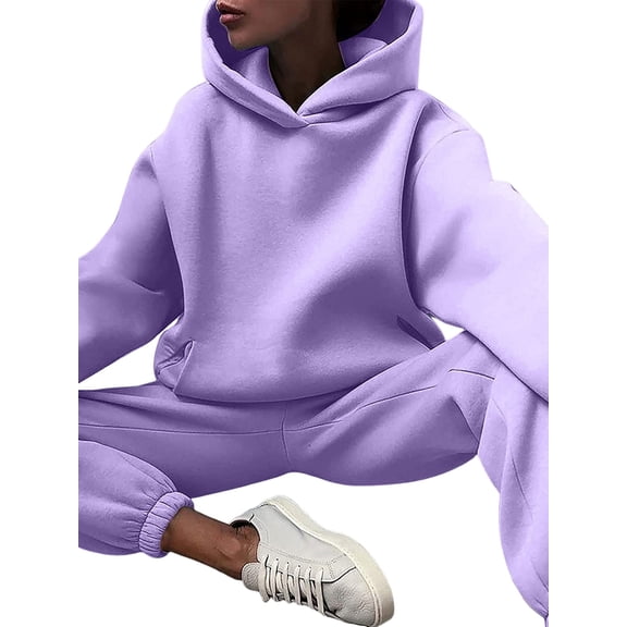 Women'S 2 Piece Outfits Lounge Hoodie Sweatsuit Sets Plus Size Fall Fashion Clothes Pants Tracksuits M