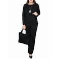 thumbnail image 1 of Women'S 2 Piece Outfits Suit Set Top Flared Pants Sets Business Pantsuits Black [In Stock] L, 1 of 7