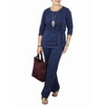 thumbnail image 1 of Women'S 2 Piece Outfits Suit Set Top Flared Pants Sets Business Pantsuits Blue [In Stock] XXXL, 1 of 7